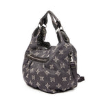 Shoulder Bag Front Pocket Hobo Blue Denim Macadam Denim Canvas