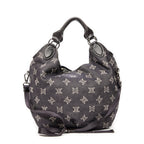 Shoulder Bag Front Pocket Hobo Blue Denim Macadam Denim Canvas