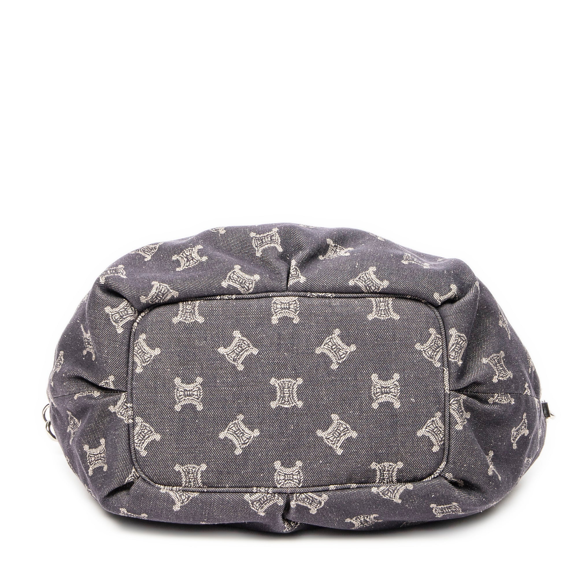 Shoulder Bag Front Pocket Hobo Blue Denim Macadam Denim Canvas