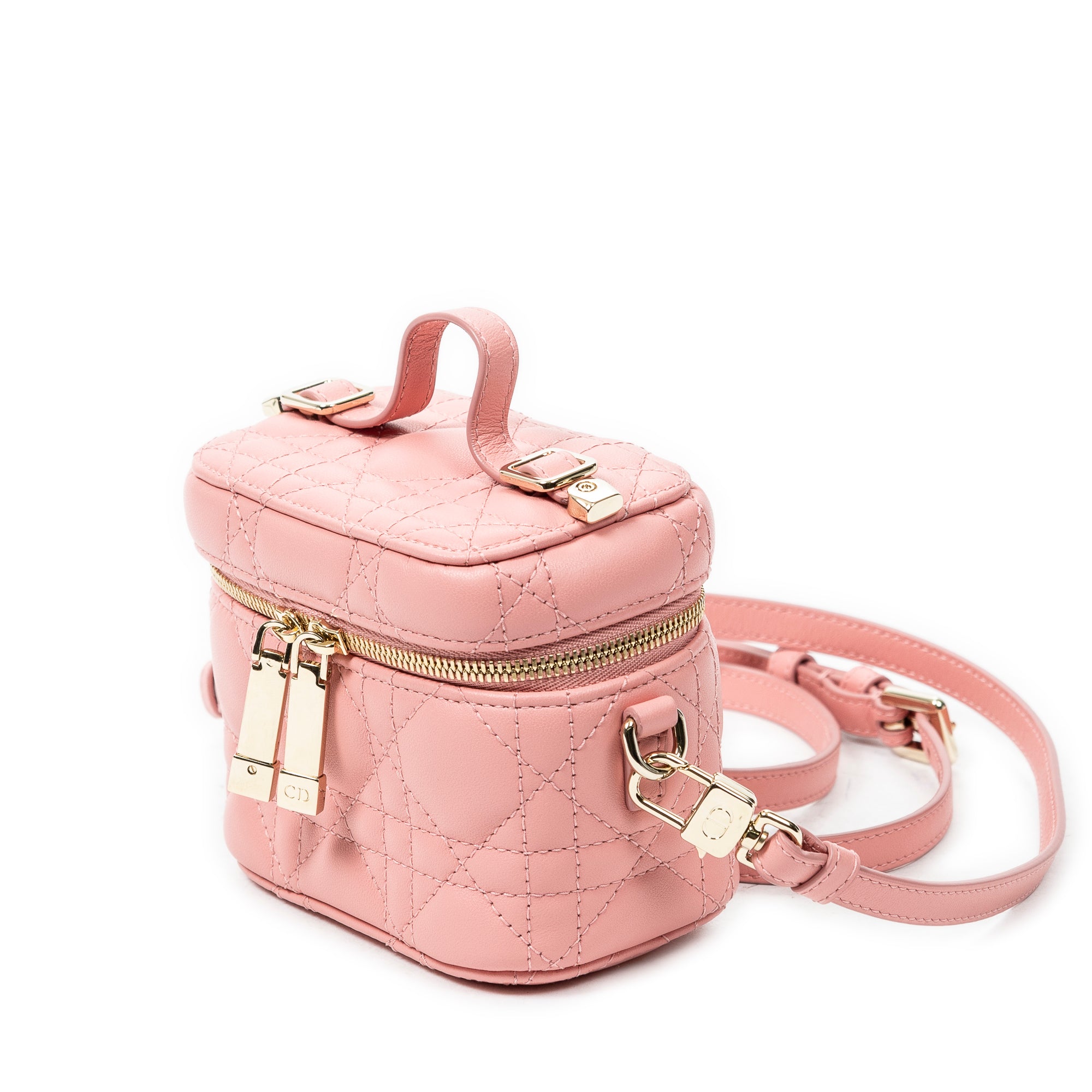 Shoulder Bag Micro Lady Dior Vanity Case Pink Cannage Lambskin Leather