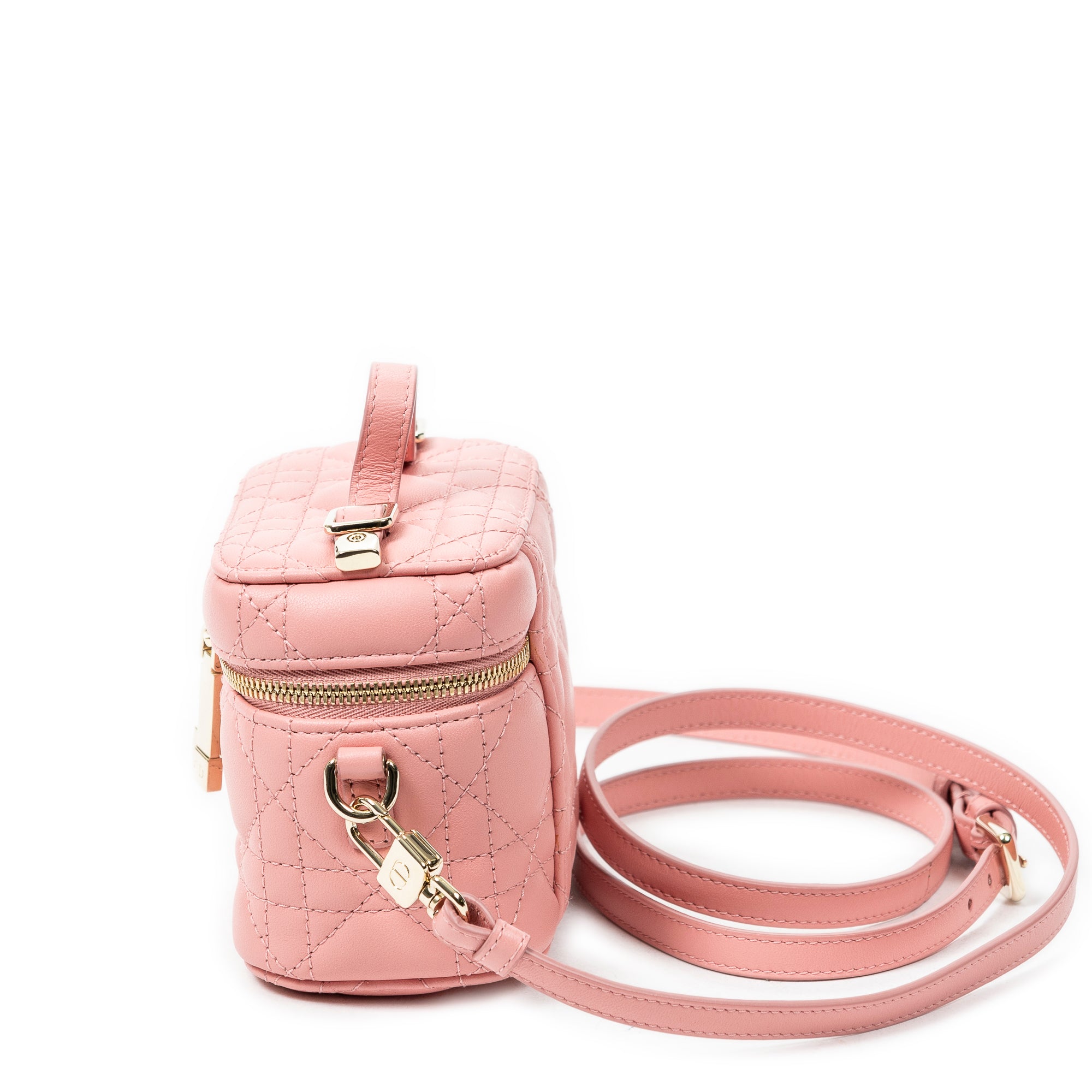 Shoulder Bag Micro Lady Dior Vanity Case Pink Cannage Lambskin Leather