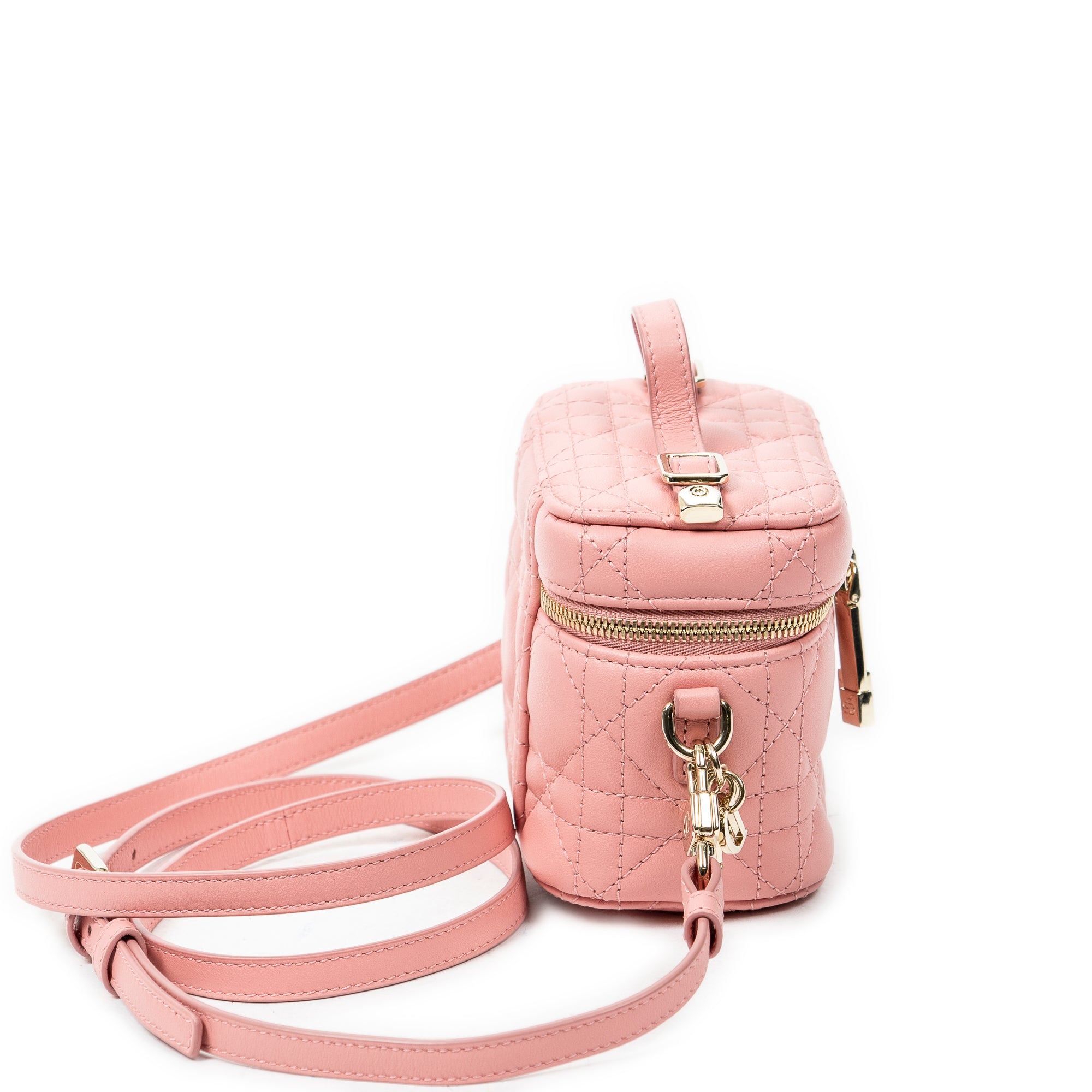 Shoulder Bag Micro Lady Dior Vanity Case Pink Cannage Lambskin Leather