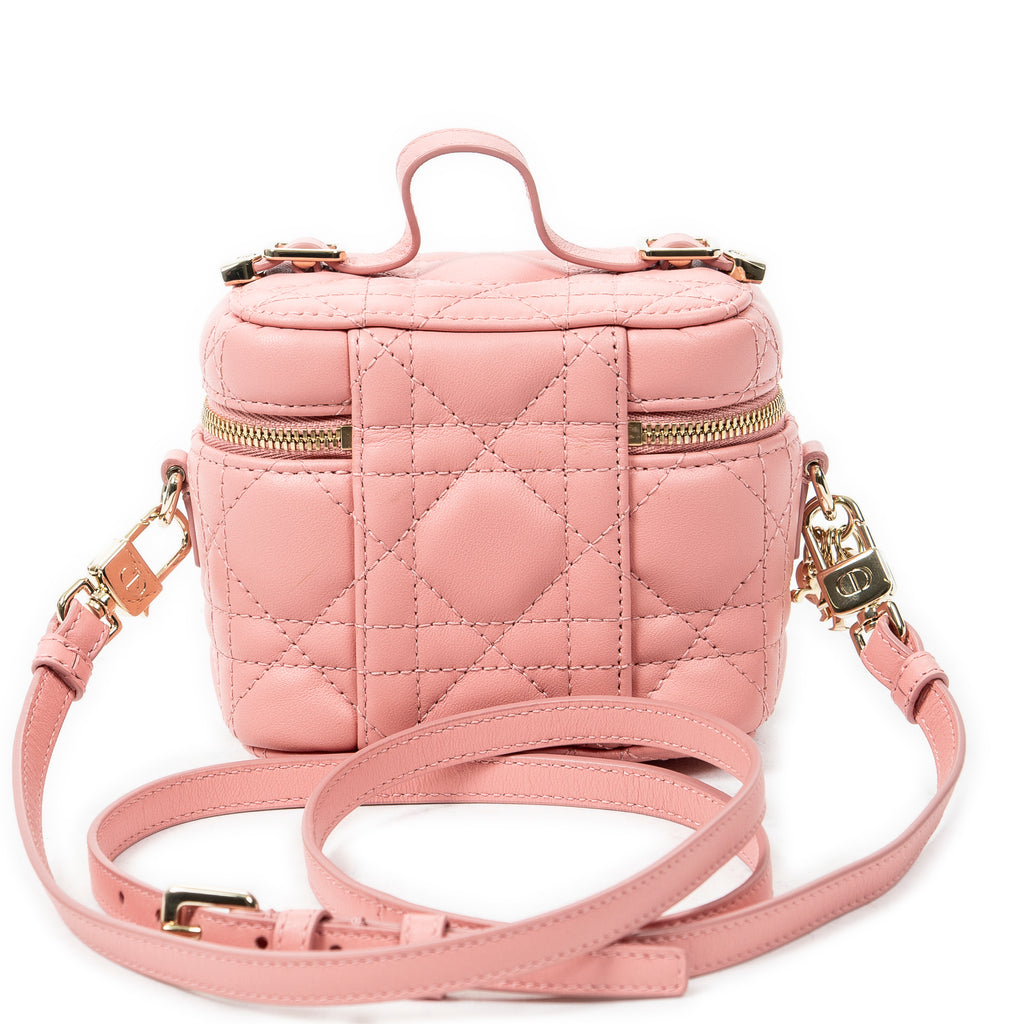 Shoulder Bag Micro Lady Dior Vanity Case Pink Cannage Lambskin Leather