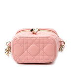 Shoulder Bag Micro Lady Dior Vanity Case Pink Cannage Lambskin Leather