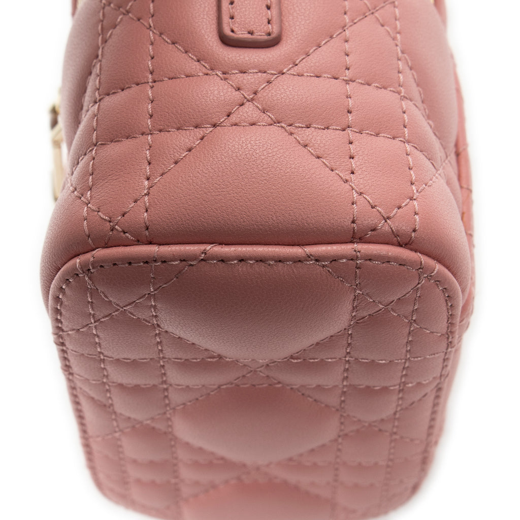 Shoulder Bag Micro Lady Dior Vanity Case Pink Cannage Lambskin Leather