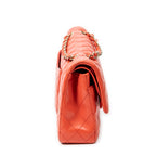 Shoulder Bag Classic Double Flap 26 Orange Quilted Lambskin Leather