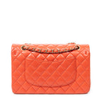 Shoulder Bag Classic Double Flap 26 Orange Quilted Lambskin Leather
