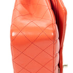 Shoulder Bag Classic Double Flap 26 Orange Quilted Lambskin Leather