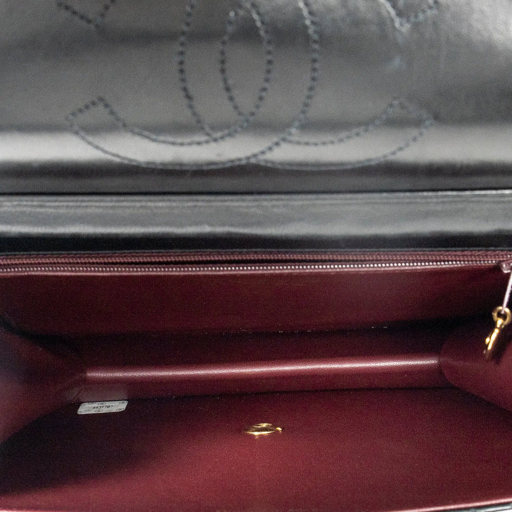 Chanel - Sac bandoulière droit vintage à fermoir poussoir - Noir