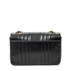 Shoulder Bag Vertical Stitch Single Flap 26 Black Quilted Vertical Lambskin Leather