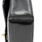 Shoulder Bag Vertical Stitch Single Flap 26 Black Quilted Vertical Lambskin Leather
