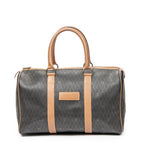 Travel Bag Vintage Small Boston Gray Honeycomb Coated Canvas