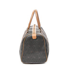 Travel Bag Vintage Small Boston Gray Honeycomb Coated Canvas