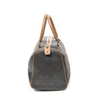 Travel Bag Vintage Small Boston Gray Honeycomb Coated Canvas