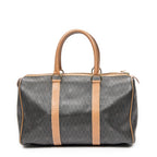 Travel Bag Vintage Small Boston Gray Honeycomb Coated Canvas