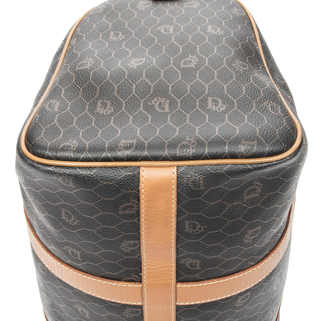 Travel Bag Vintage Small Boston Gray Honeycomb Coated Canvas