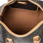 Travel Bag Vintage Small Boston Gray Honeycomb Coated Canvas