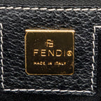 Shoulder Bag Flap Satchel Black Calfskin Leather