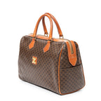 Handbag Vintage Small Boston Brown Macadam Coated Canvas