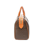 Bolso de mano Boston pequeño vintage de lona revestida Macadam marrón