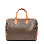 Bolso de mano Boston pequeño vintage de lona revestida Macadam marrón