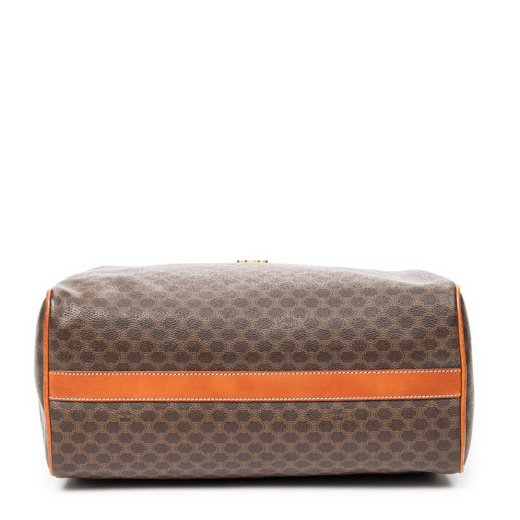 Bolso de mano Boston pequeño vintage de lona revestida Macadam marrón