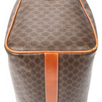Bolso de mano Boston pequeño vintage de lona revestida Macadam marrón