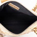 Bolso de mano con asa trenzada, cierre de cremallera y lona Anagram beige