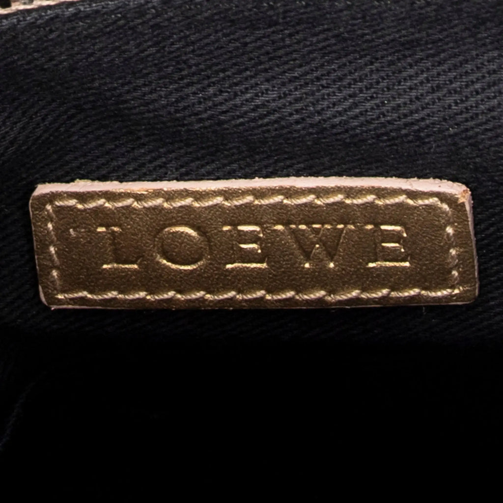 Bolso de mano con asa trenzada, cierre de cremallera y lona Anagram beige