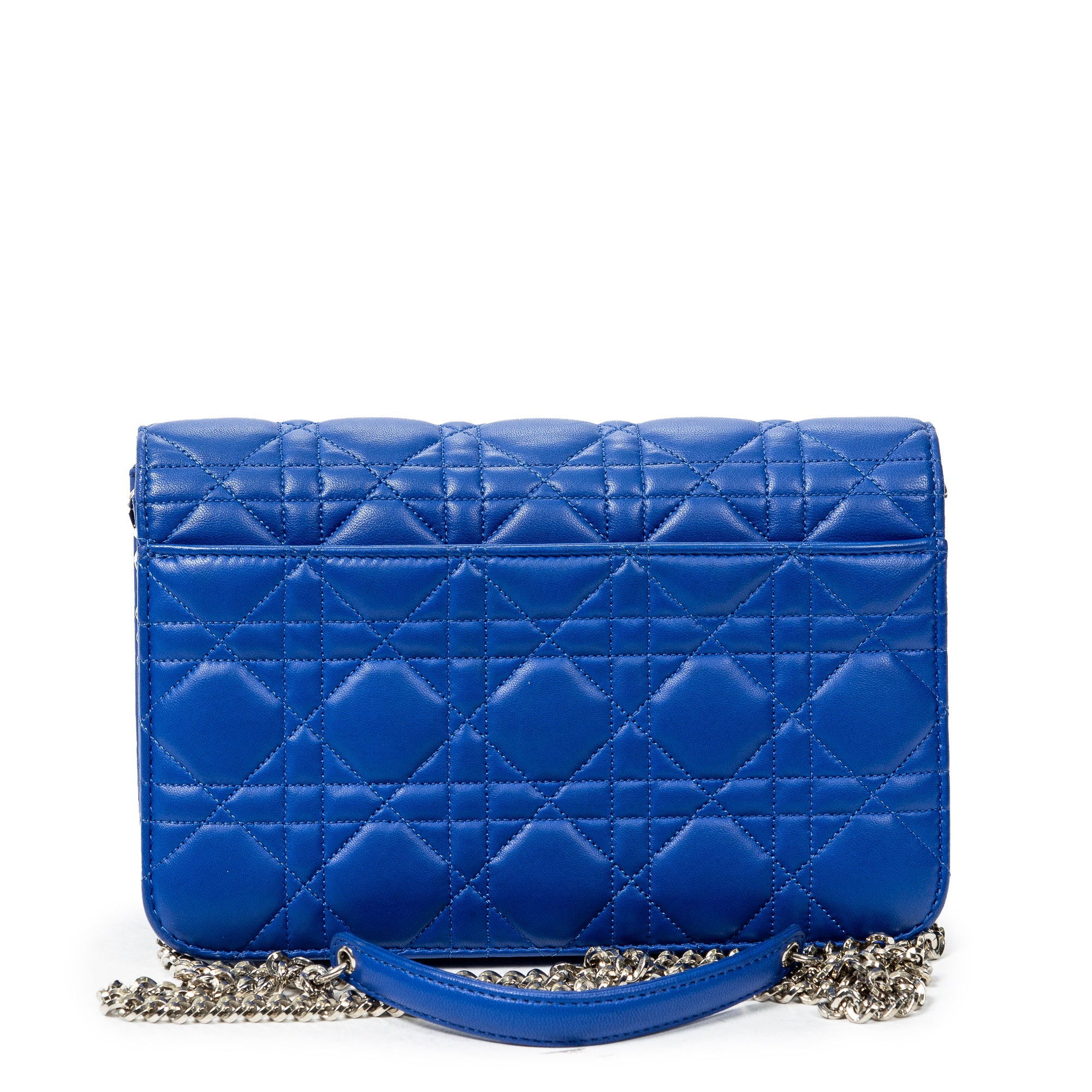 Shoulder Bag Miss Dior Promenade Pouch Royal Blue Cannage Lambskin Leather