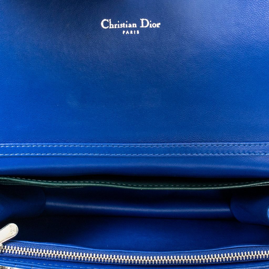 Shoulder Bag Miss Dior Promenade Pouch Royal Blue Cannage Lambskin Leather