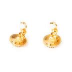 Chanel - Boucles d'oreilles rondes à clip CC Crown - Dorées