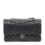 Shoulder Bag Classic Double Flap 26 Black Quilted Caviar Leather