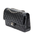 Shoulder Bag Classic Double Flap 26 Black Quilted Caviar Leather