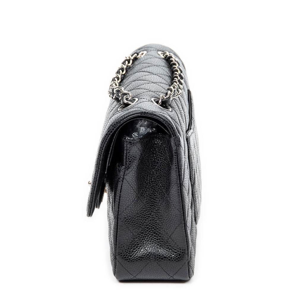 Shoulder Bag Classic Double Flap 26 Black Quilted Caviar Leather