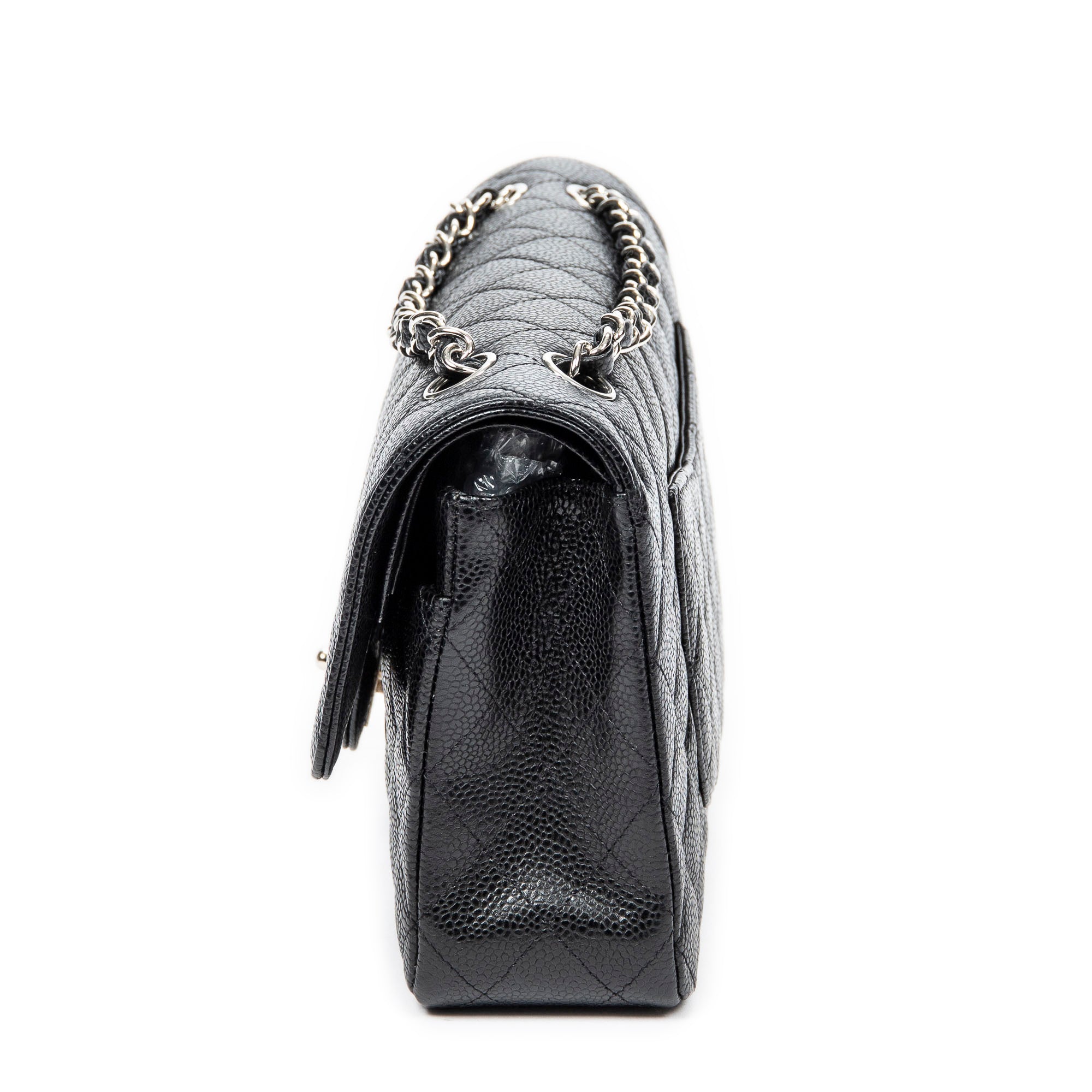 Shoulder Bag Classic Double Flap 26 Black Quilted Caviar Leather