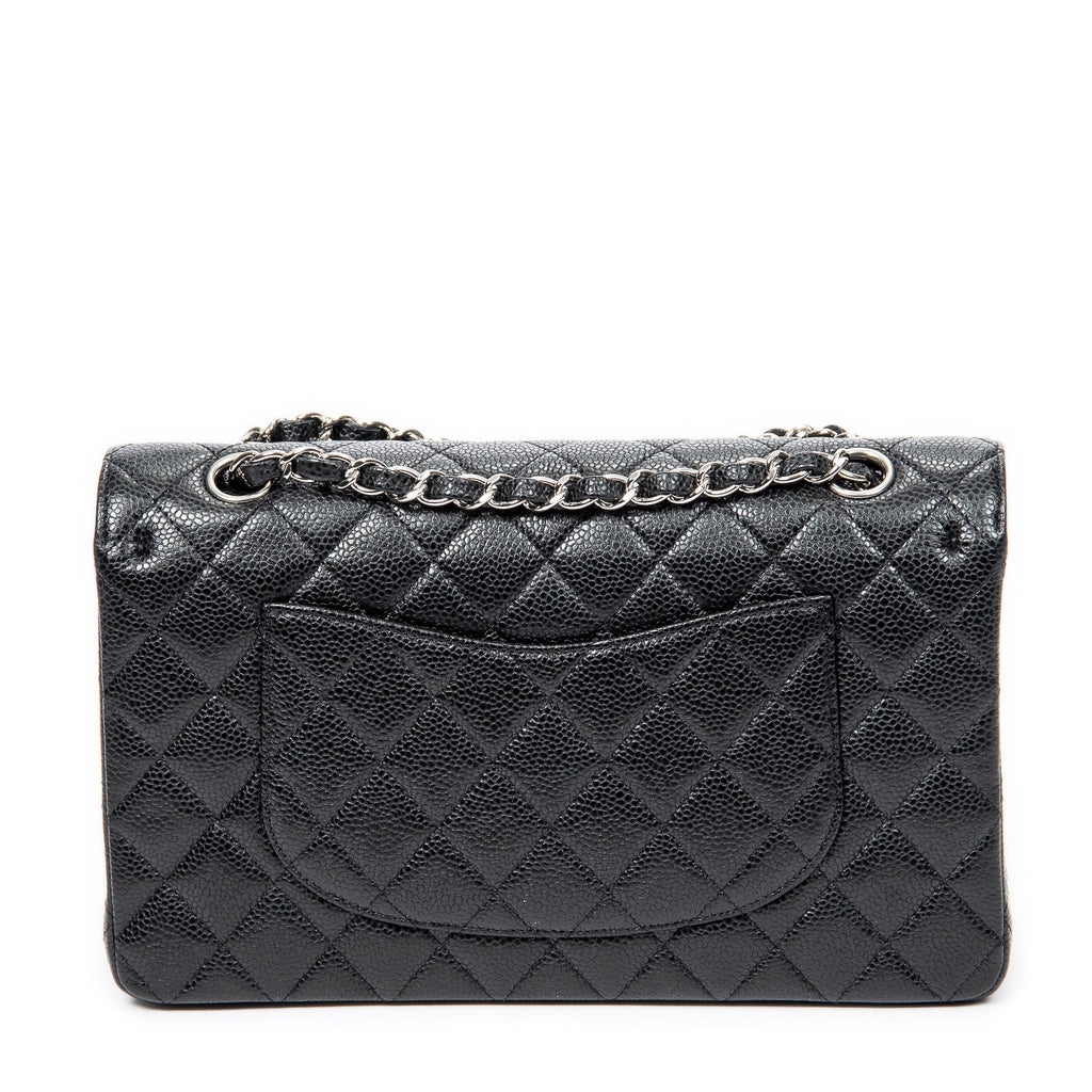 Shoulder Bag Classic Double Flap 26 Black Quilted Caviar Leather