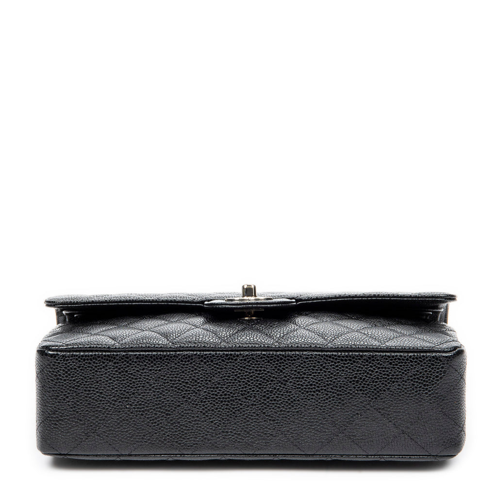 Shoulder Bag Classic Double Flap 26 Black Quilted Caviar Leather