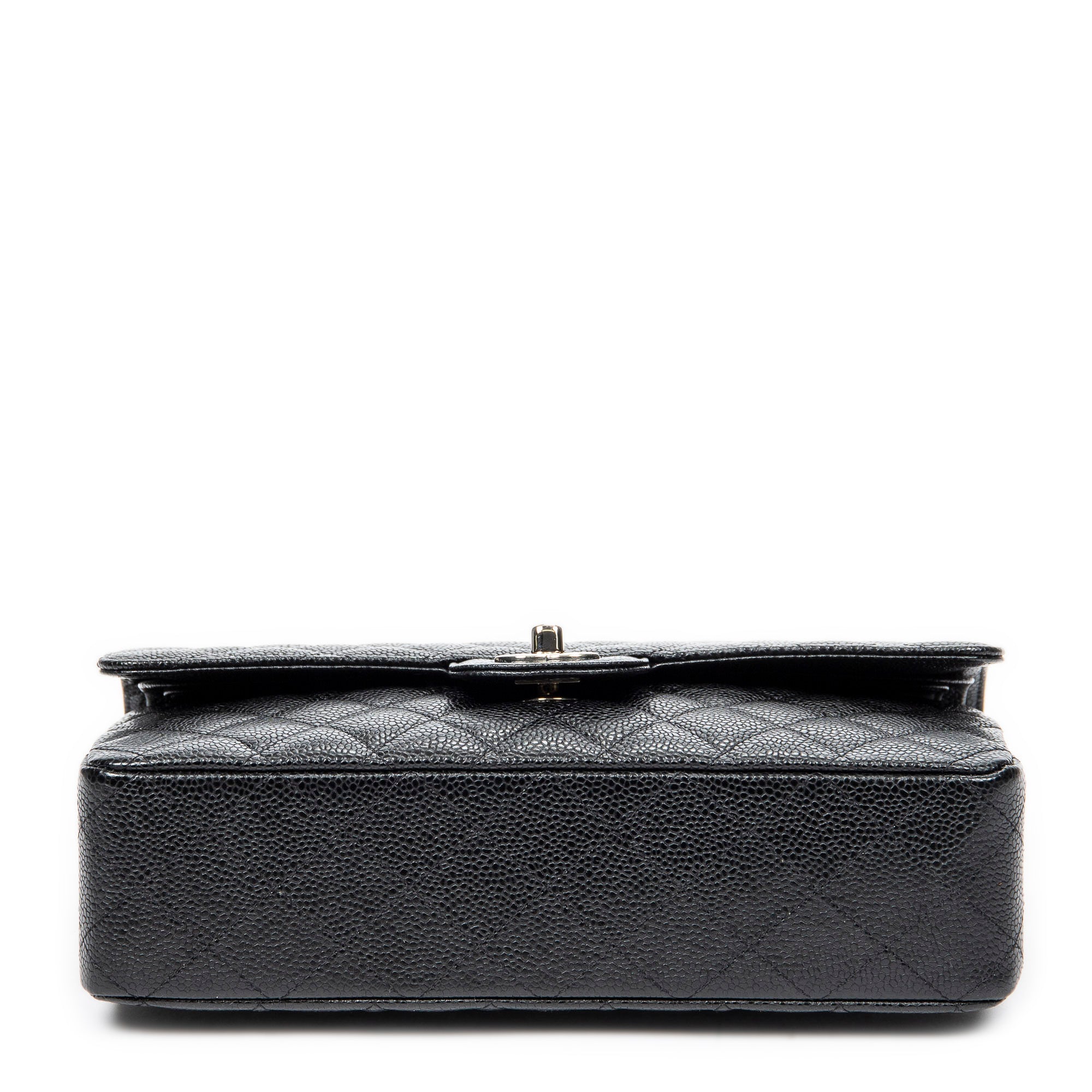 Shoulder Bag Classic Double Flap 26 Black Quilted Caviar Leather