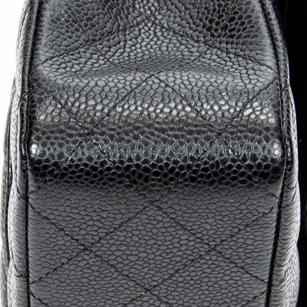 Shoulder Bag Classic Double Flap 26 Black Quilted Caviar Leather