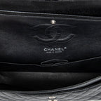 Shoulder Bag Classic Double Flap 26 Black Quilted Caviar Leather