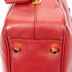 Handbag Small Top Handle Red Saffiano Leather