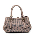 Handbag Buckle Tote Pink Printed Intrecciato Leather