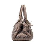 Handbag Buckle Tote Pink Printed Intrecciato Leather