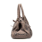Handbag Buckle Tote Pink Printed Intrecciato Leather