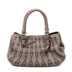 Handbag Buckle Tote Pink Printed Intrecciato Leather