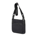 Shoulder Bag Front Slip Pocket Crossbody Black Monogrammed Canvas