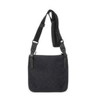 Shoulder Bag Front Slip Pocket Crossbody Black Monogrammed Canvas