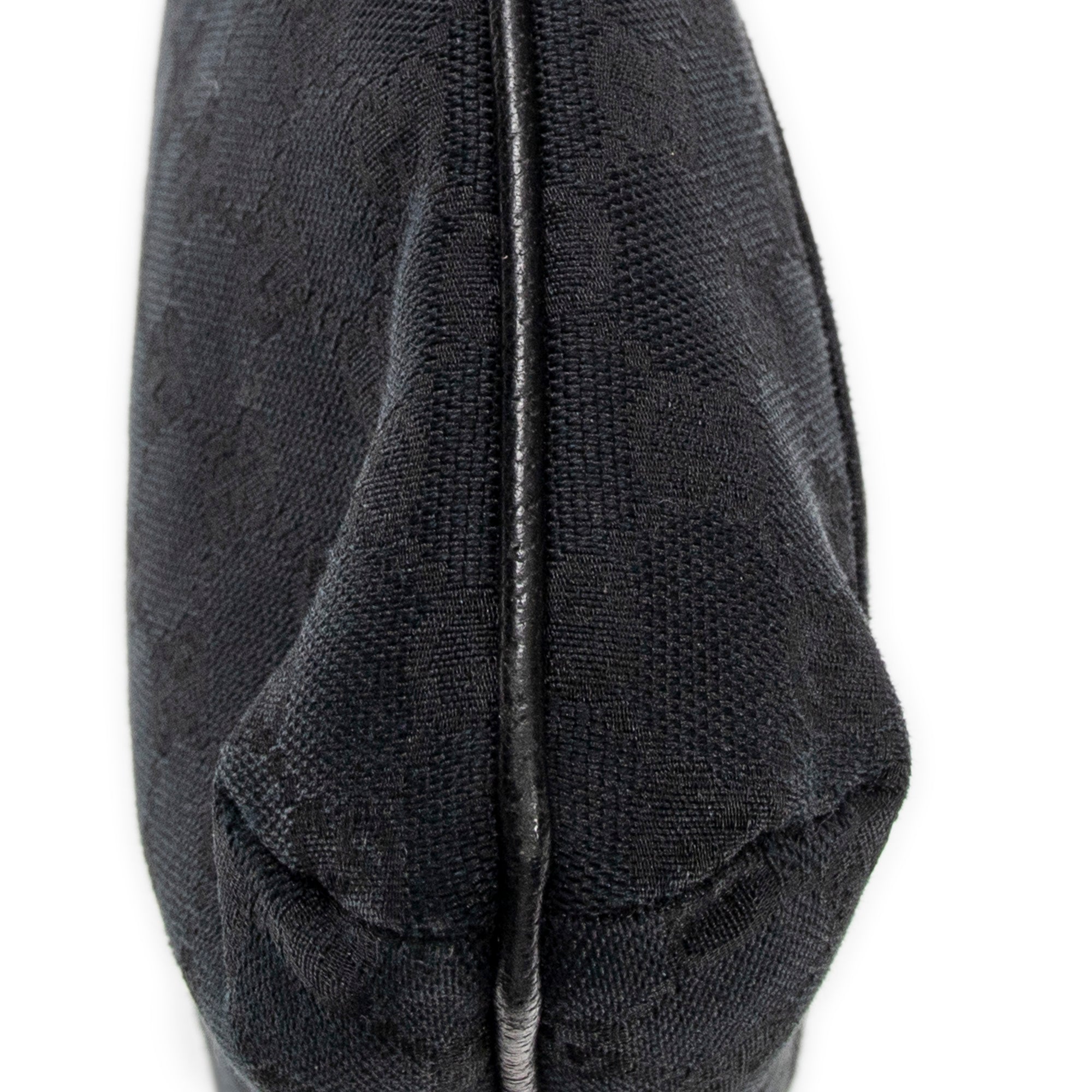 Shoulder Bag Front Slip Pocket Crossbody Black Monogrammed Canvas