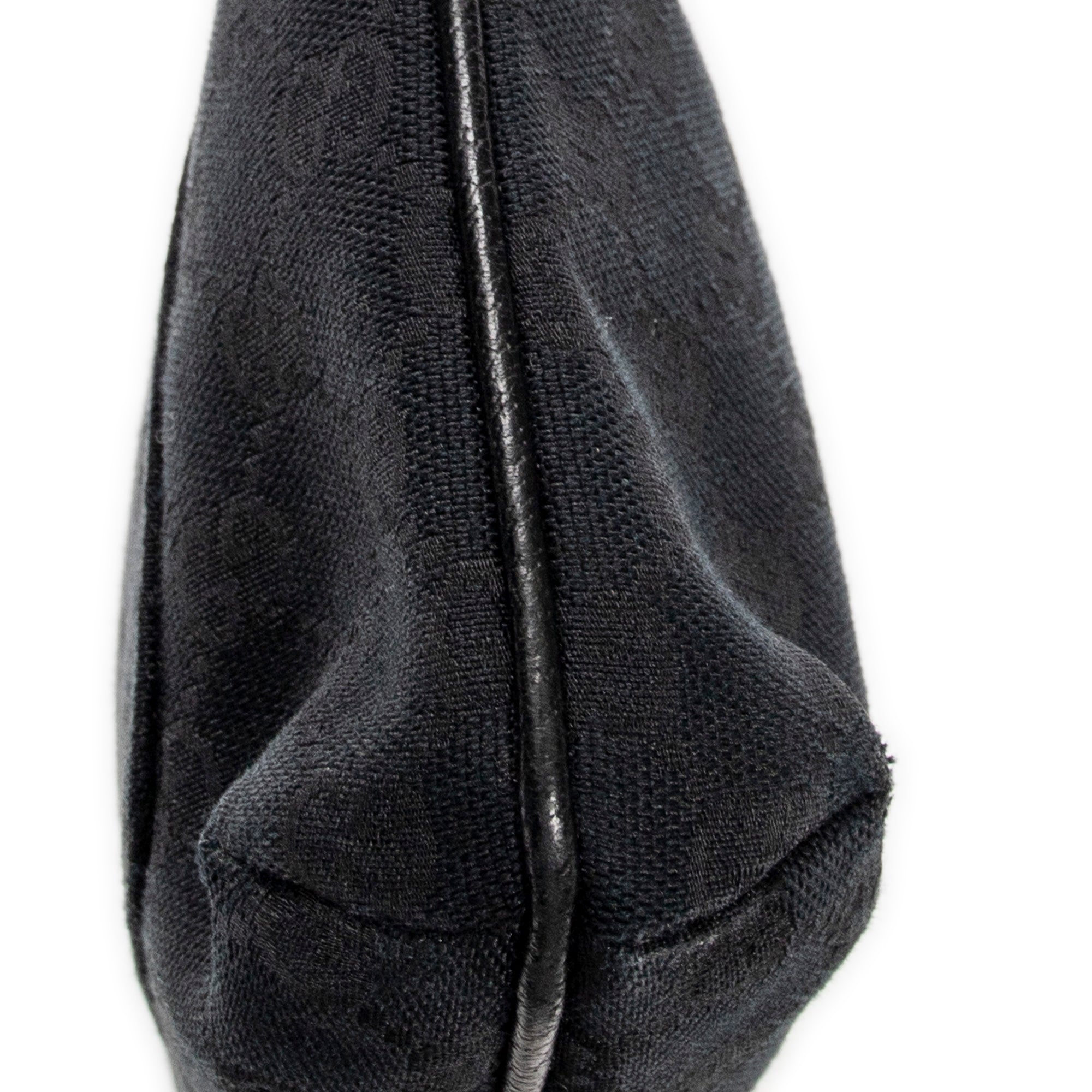 Shoulder Bag Front Slip Pocket Crossbody Black Monogrammed Canvas